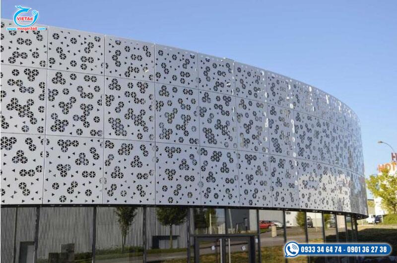 Cắt laser nhôm được sử dụng phổ biến làm mặt dựng facade