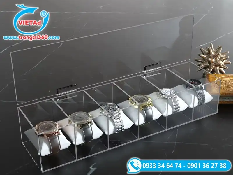 Hộp trưng bày đồng hồ bằng tấm mica trong