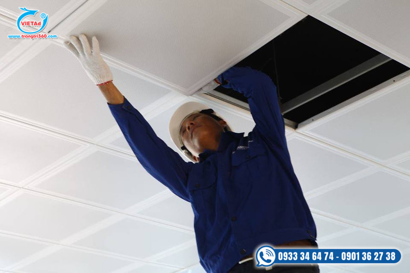 Quảng Cáo Việt thi công trần thả nhôm