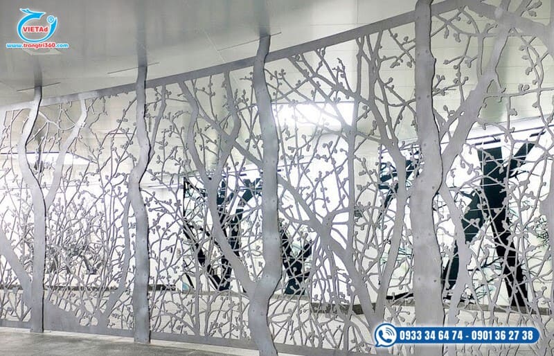 Tấm kim loại trang trí tạo vách ngăn, ốp tường, tăng thẩm mỹ và đảm bảo riêng tư.