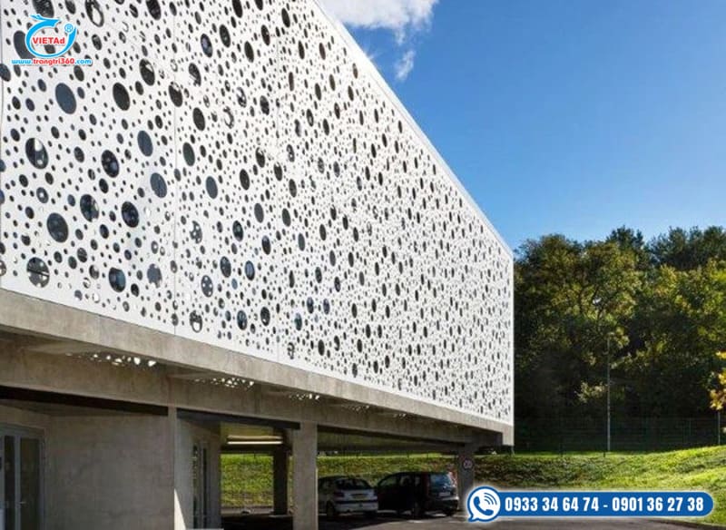 Hình ảnh tấm ốp kim loại - nhôm tấm cắt CNC ốp mặt dựng facade
