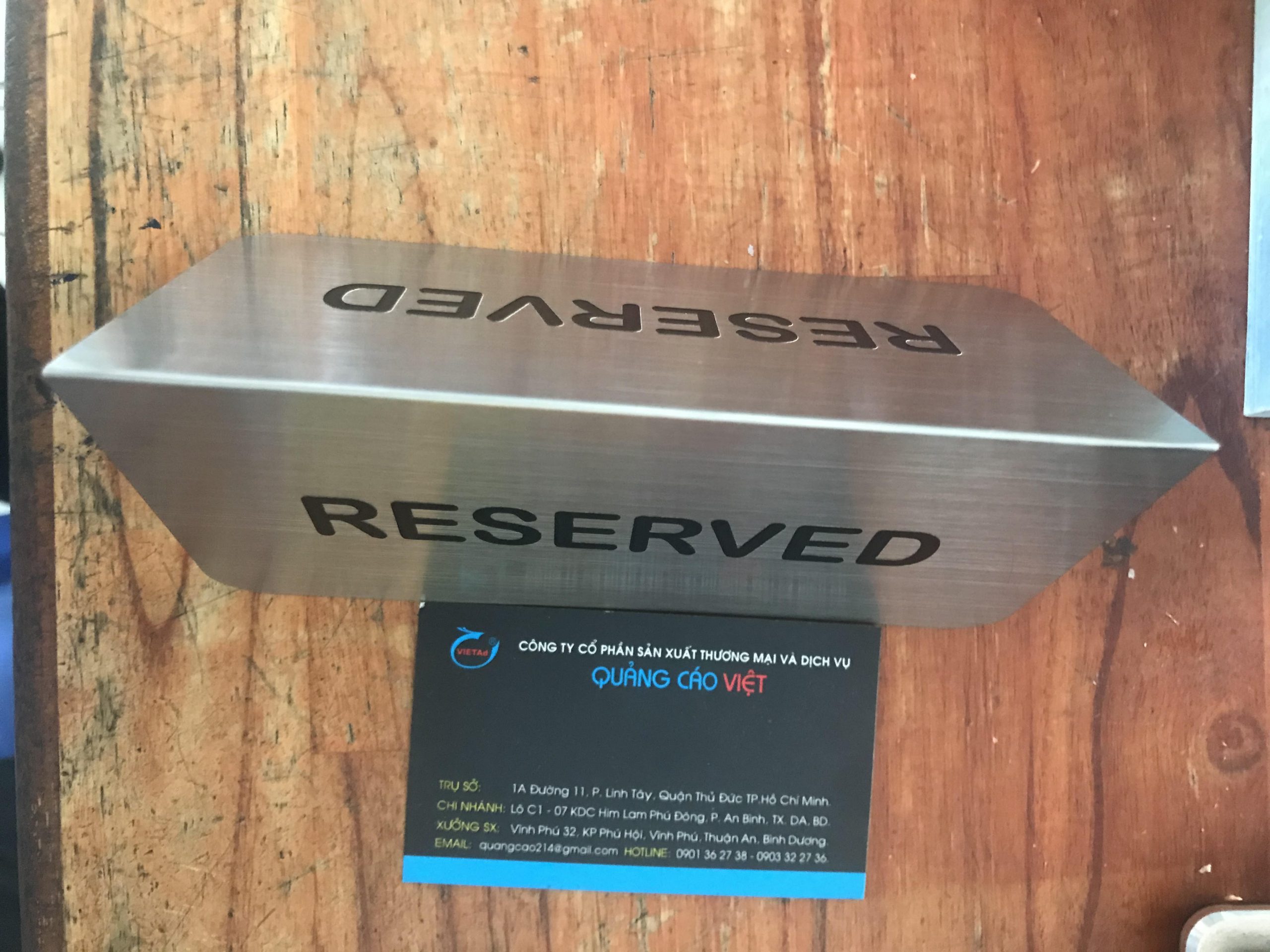 Làm Bảng Đặt | Để Bàn Reserved bằng inox Chất Lượng Cao, Giá Ưu Đãi - Ảnh 3