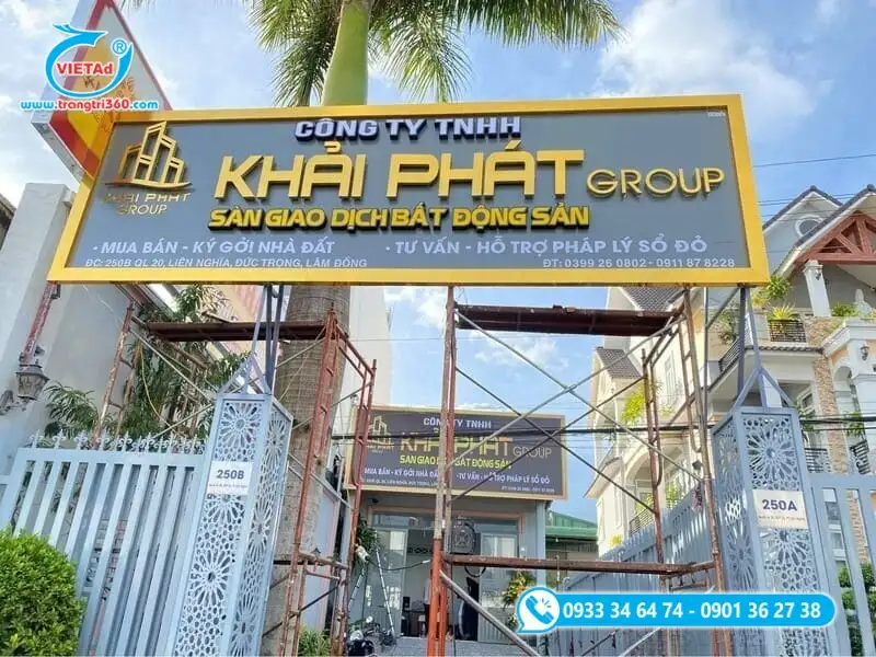 Bảng hiệu bất động sản, mua bán - ký gửi nhà đất - thiết kế ấn tượng