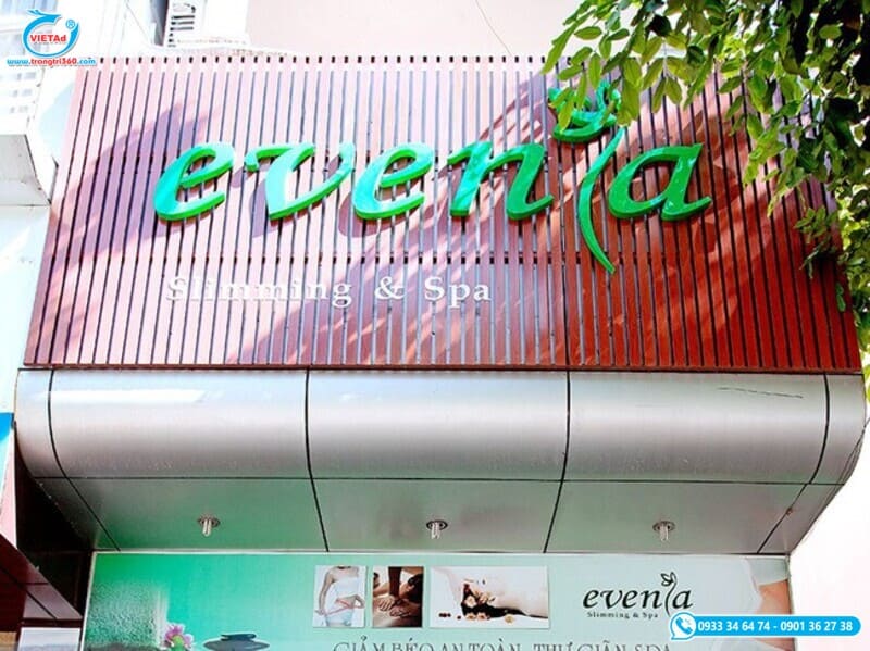 Mẫu bảng hiệu lam nhôm sử dụng cho spa