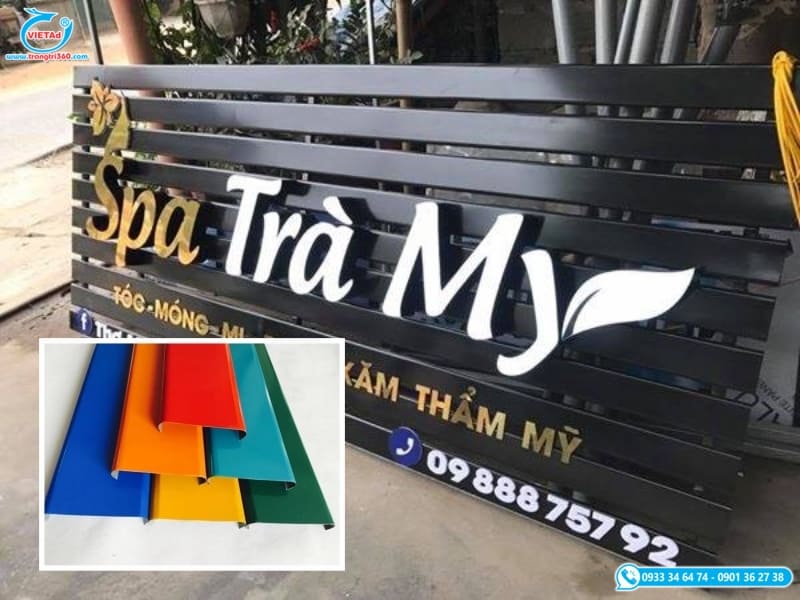 Bảng hiệu lam nhôm có thể sơn màu theo yêu cầu hoặc có sẵn