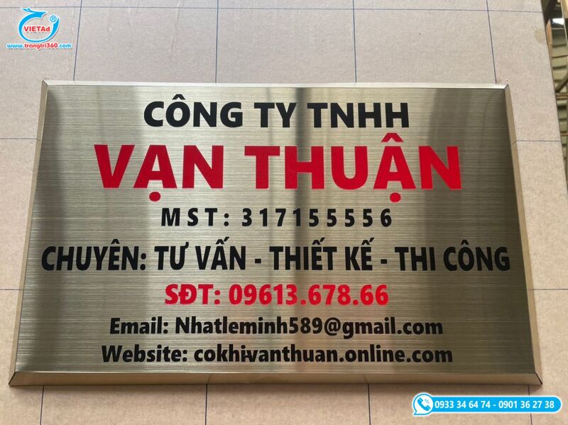 Phương pháp ăn mòn inox làm bảng inox tên công ty