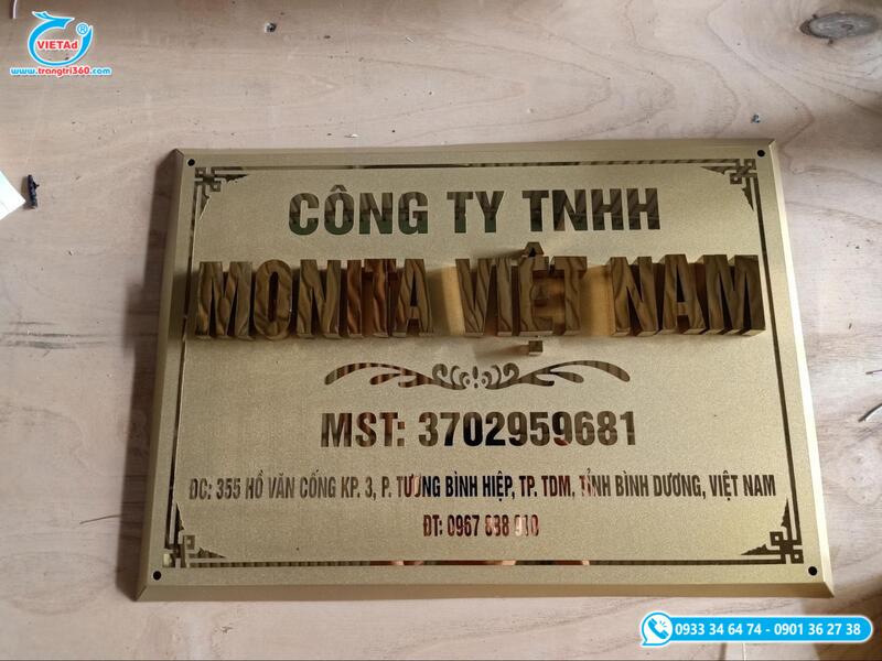 Bảng inox tên công ty sang trọng bền đẹp