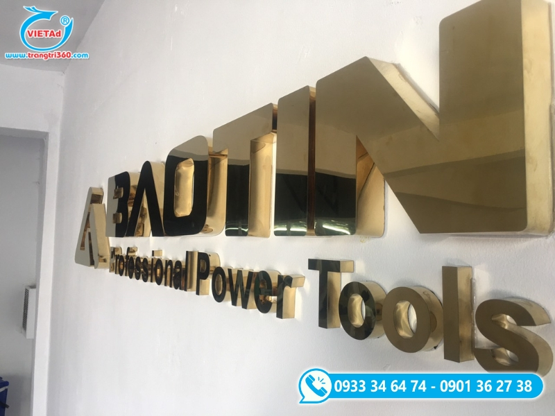 Chữ inox vàng gương sang trọng