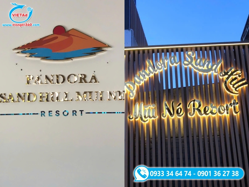Resort tại Mũi Né sử dụng chữ inox
