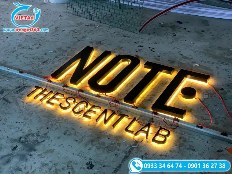 Chữ nổi inox đen được gia công tinh tế