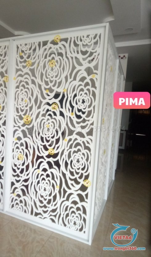 Vách ngăn pima được gia công với các hoa văn cầu kỳ, đẹp mắt