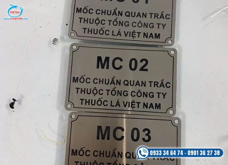 Hình ảnh 3 về các mẫu tem nhôm đã làm tại Quảng Cáo Việt