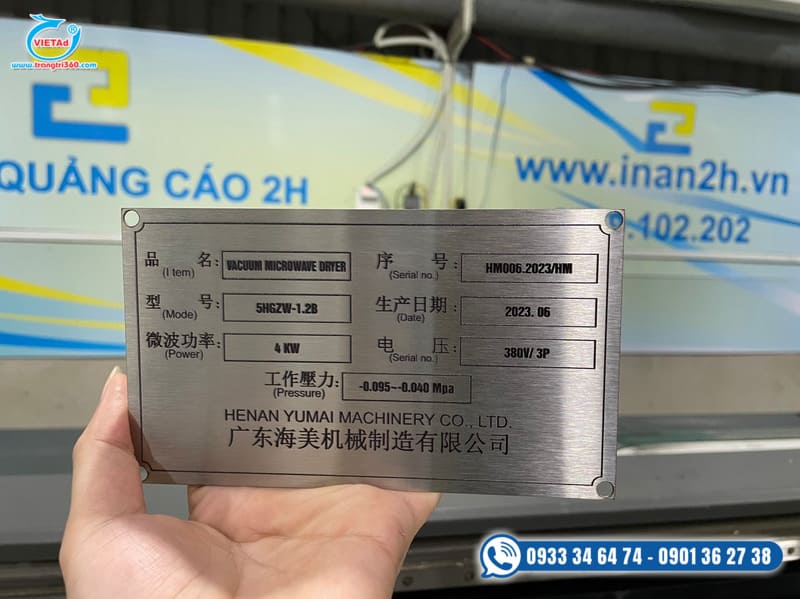 Hình ảnh 6 về các mẫu tem nhôm đã làm tại Quảng Cáo Việt
