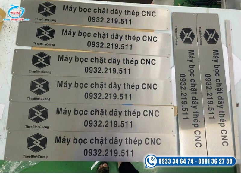 Hình ảnh 1 về các mẫu tem nhôm đã làm tại Quảng Cáo Việt