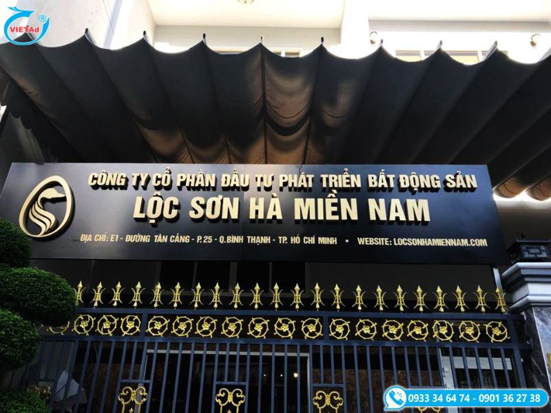 Chữ nổi inox vàng gương