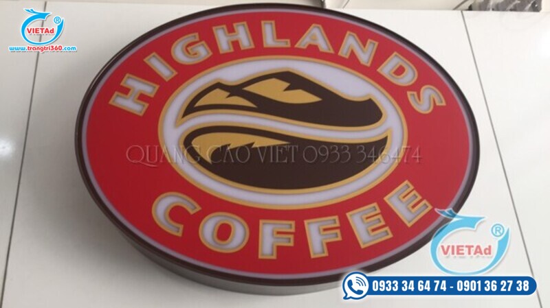 Mẫu chữ nhôm 3d logo coffee highlands