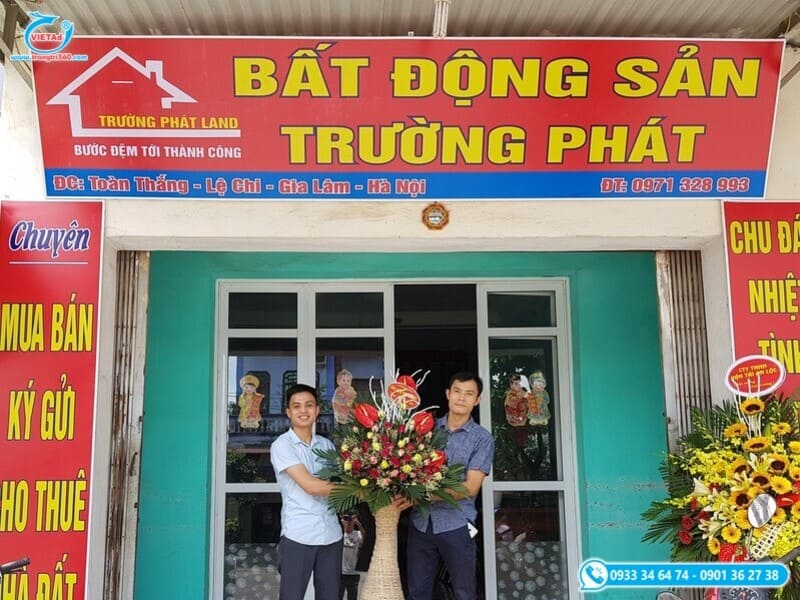 Mẫu bảng hiệu bất động sản được làm bằng chất liệu bạt hiflex