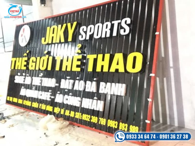 Mẫu bảng hiệu lam nhôm thế giới thể thao