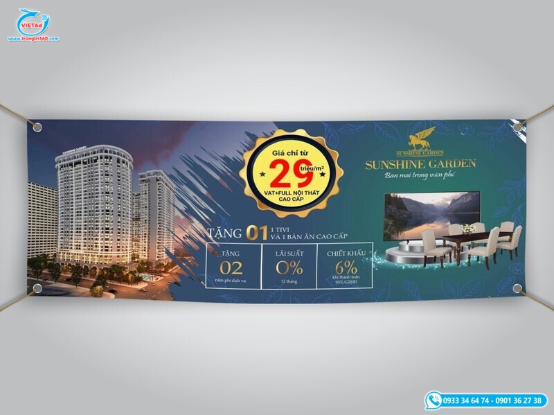 Top 10 mẫu băng rôn bất động sản đẹp, in ấn sắc nét, giá rẻ