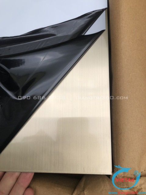 Tấm inox vàng hariline champagne