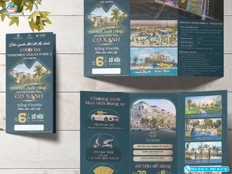 Mẫu tờ rơi bất động sản gấp ba chuyên nghiệp