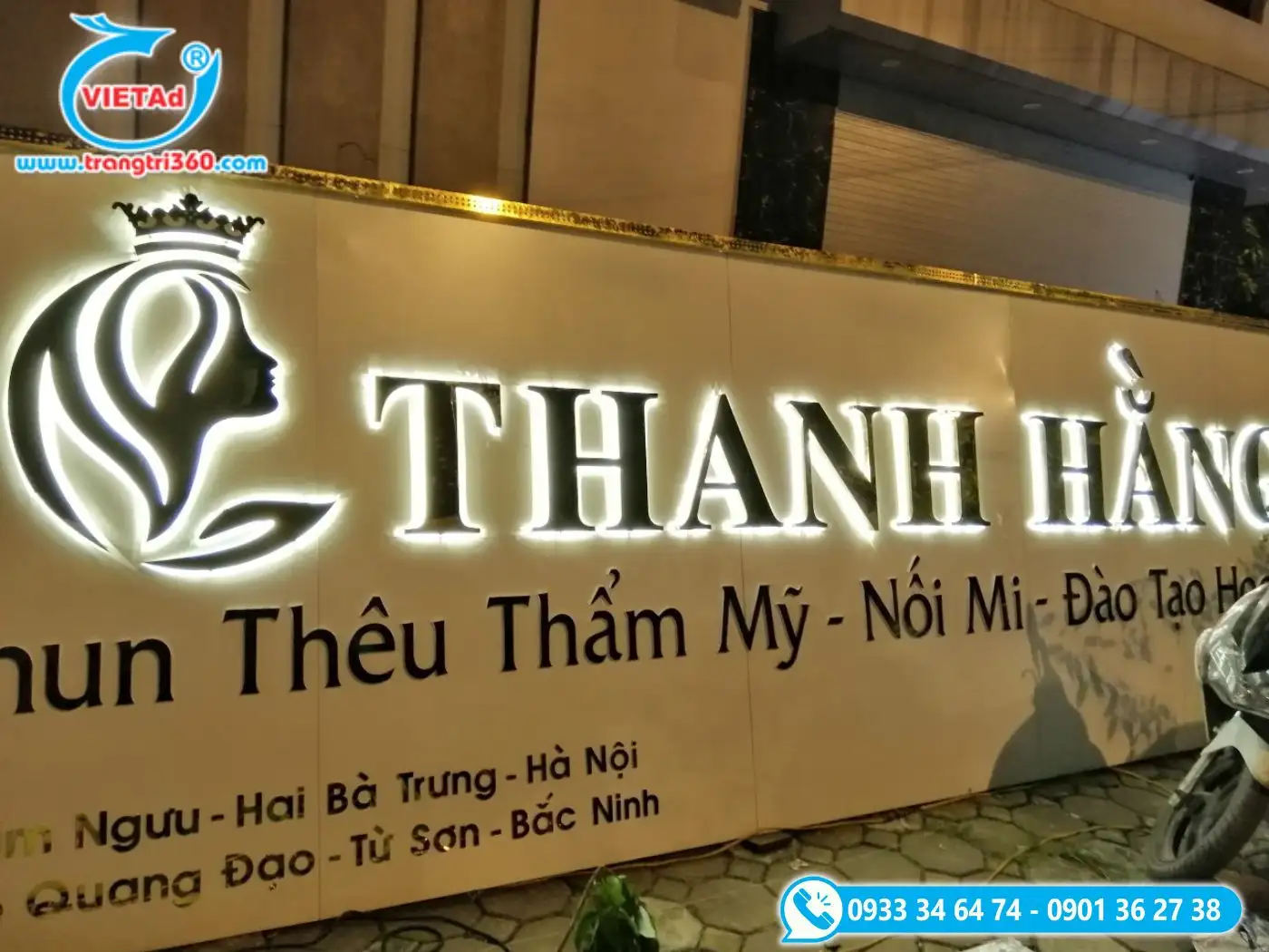 Bảng hiệu spa alu chữ mica tăng tính sang trọng, hiện đại và linh hoạt