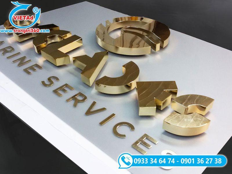 Chữ inox vàng xước tại Bàu Bàng