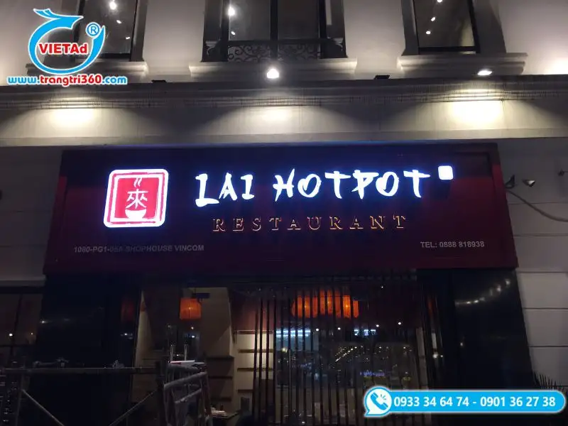 Thi công bảng hiệu alu chữ mica xuyên sáng