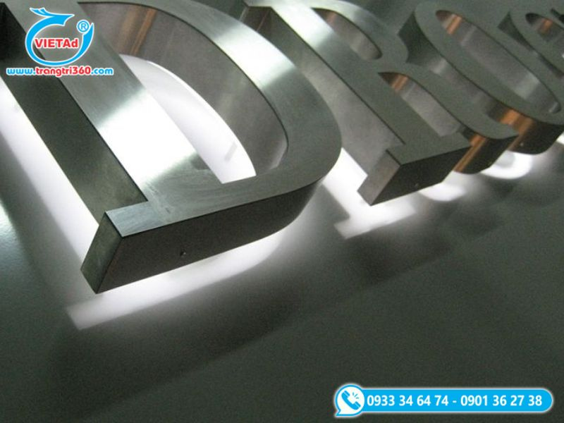 Gia công chữ inox trắng gương