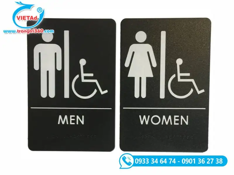Bảng WC inox ăn mòn phủ sơn tối giản