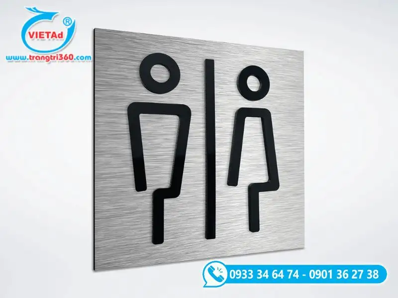Bảng inox xước mờ kết hợp chi tiết nổi màu đen