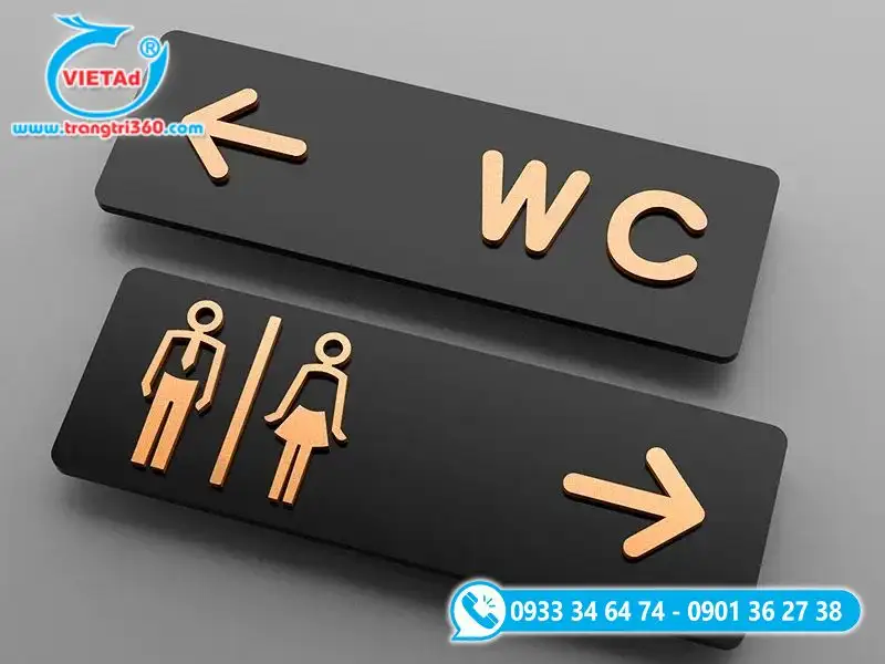 Bảng WC inox kết hợp mica sáng đèn vừa nổi bật vừa tinh tế