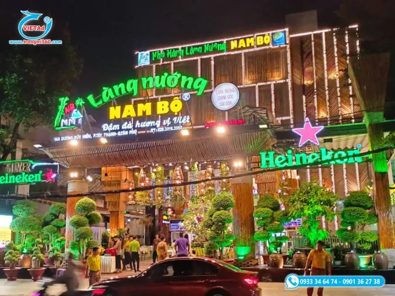 Bảng hiệu chữ nổi mica đèn led xuyên sáng cho quán nướng