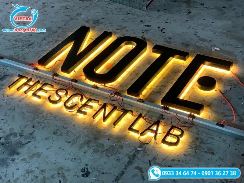 Chữ nổi inox kết hợp đèn LED