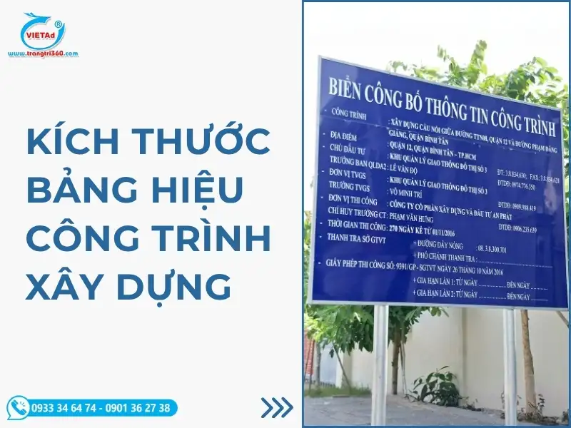 Kích Thước Bảng Hiệu Công Trình Xây Dựng Đúng Chuẩn