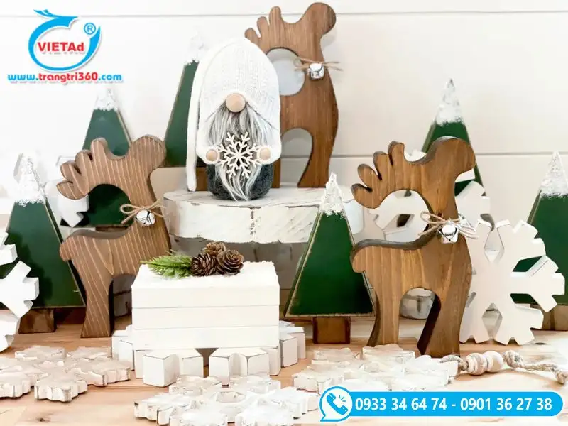 Tuần lộc gỗ trang trí nhà ở