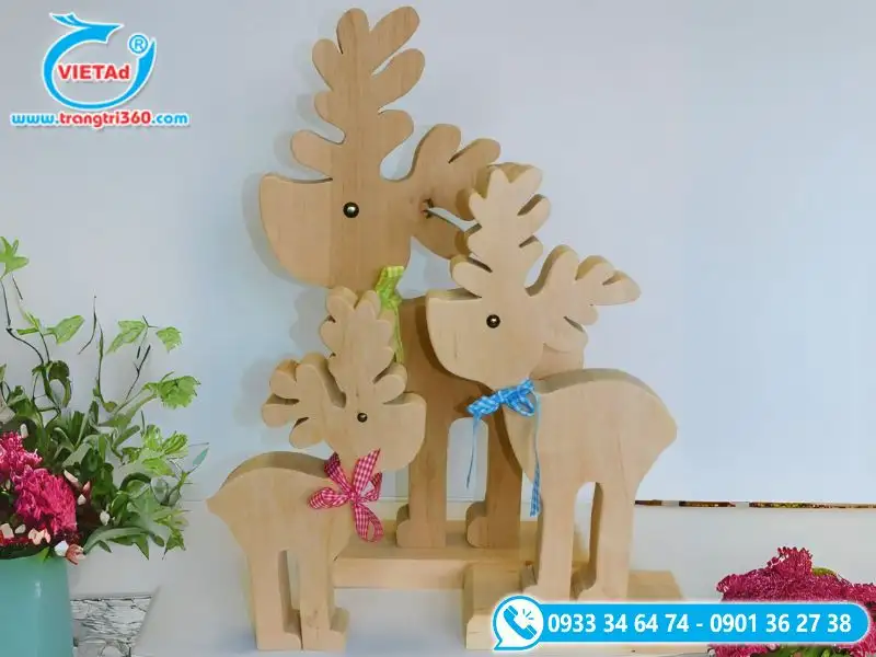Bộ tuần lộc gỗ đa dạng kích thước