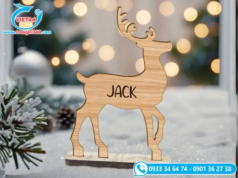 Tuần lộc gỗ trang trí noel