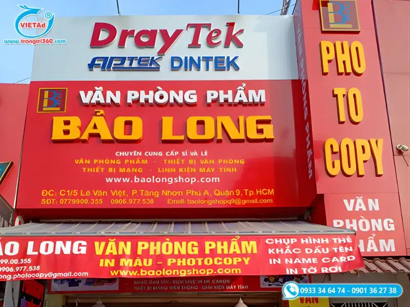 Chữ nổi inox sơn hấp nhiệt làm bảng hiệu văn phòng phẩm