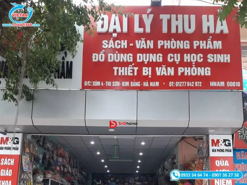 Chữ nổi inox sơn hấp nhiệt làm bảng hiệu bán văn phòng phẩm