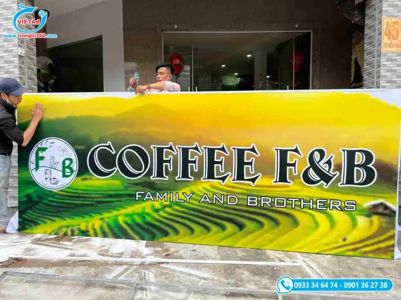 Bảng hiệu cà phê chất liệu bạt hifflex