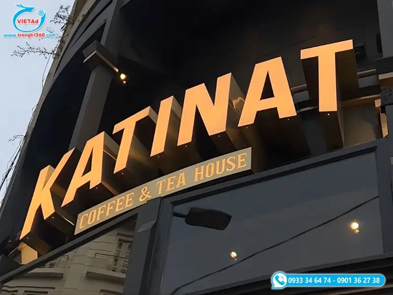 Bảng hiệu chữ nổi tiệm cà phê katinat