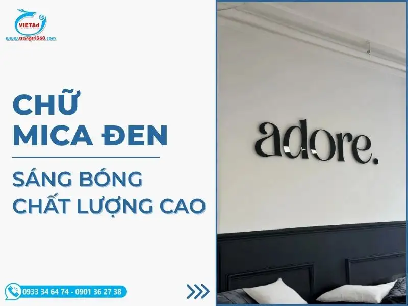 Gia Công Chữ Mica Đen Bóng, Sang Trọng Cho Shop Thời Trang
