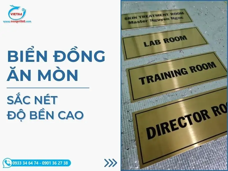 Gia Công Biển Đồng Ăn Mòn Sắc Nét, Đẳng Cấp Cho Cơ Quan, Văn Phòng