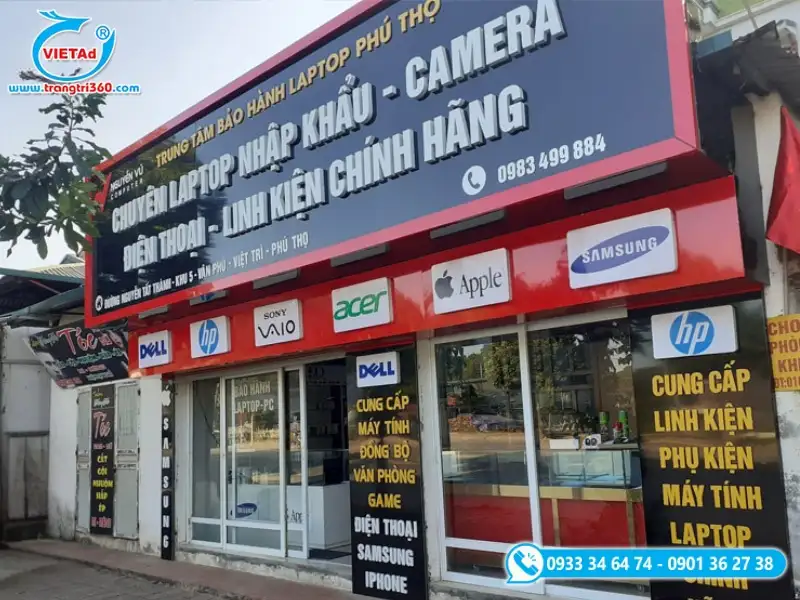 Bảng hiệu cửa hàng laptop nhập khẩu, phong cách chuyên nghiệp, rõ ngành hàng