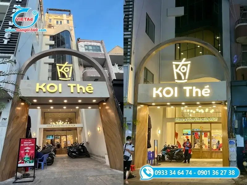Biển hiệu chữ nổi Mica bề mặt xuyên sáng cao, biển hiệu sáng nổi bật vào ban đêm