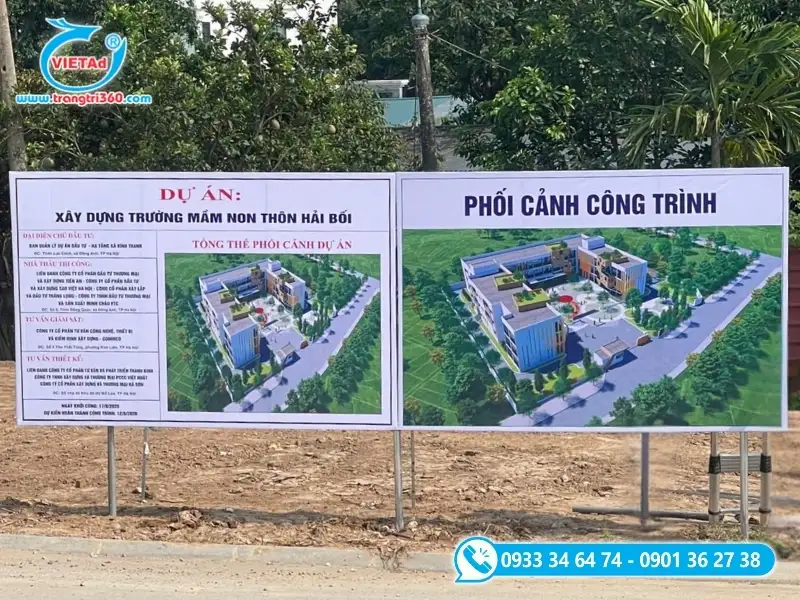 Bảng sơ đồ, phối cảnh cho công trình xây dựng