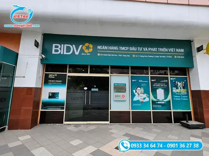 Biển hiệu ngân hàng chất liệu bat 3M cao cấp in UV sắc nét