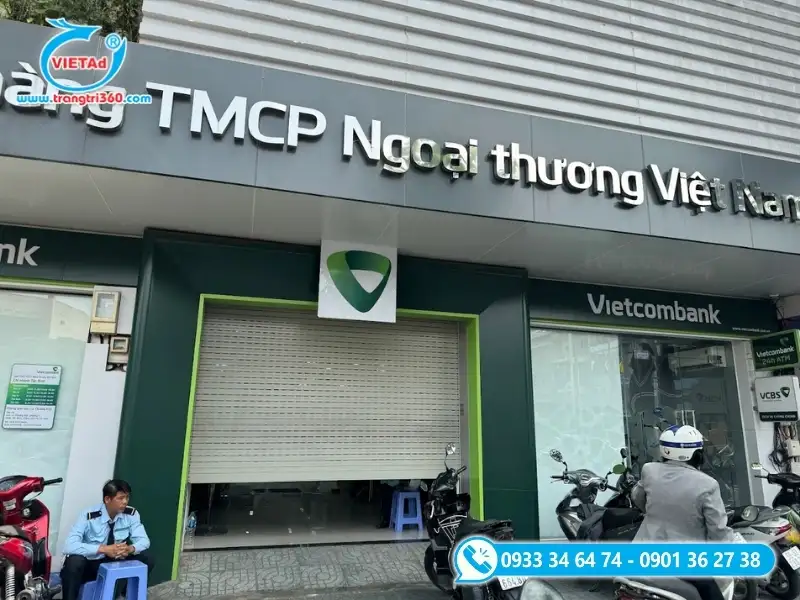 Biển hiệu ngân hàng chữ nổi Inox trắng gương