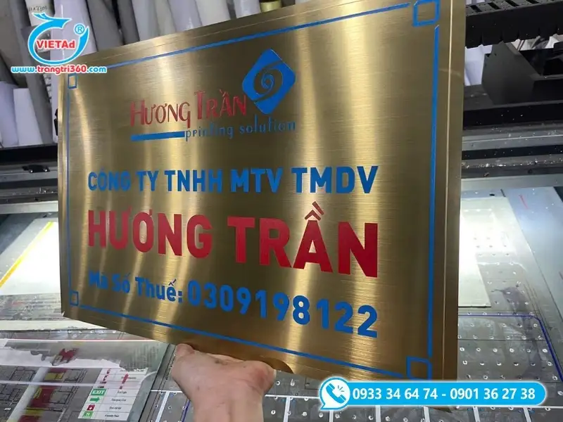 Bảng công công ty inox in UV màu sắc tươi sáng, bền đẹp